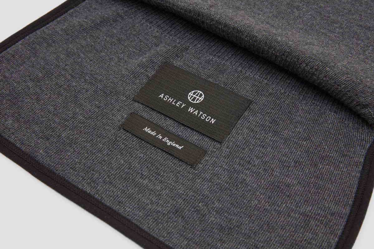 Hand-bound edges. 100% Merino. Made In England.