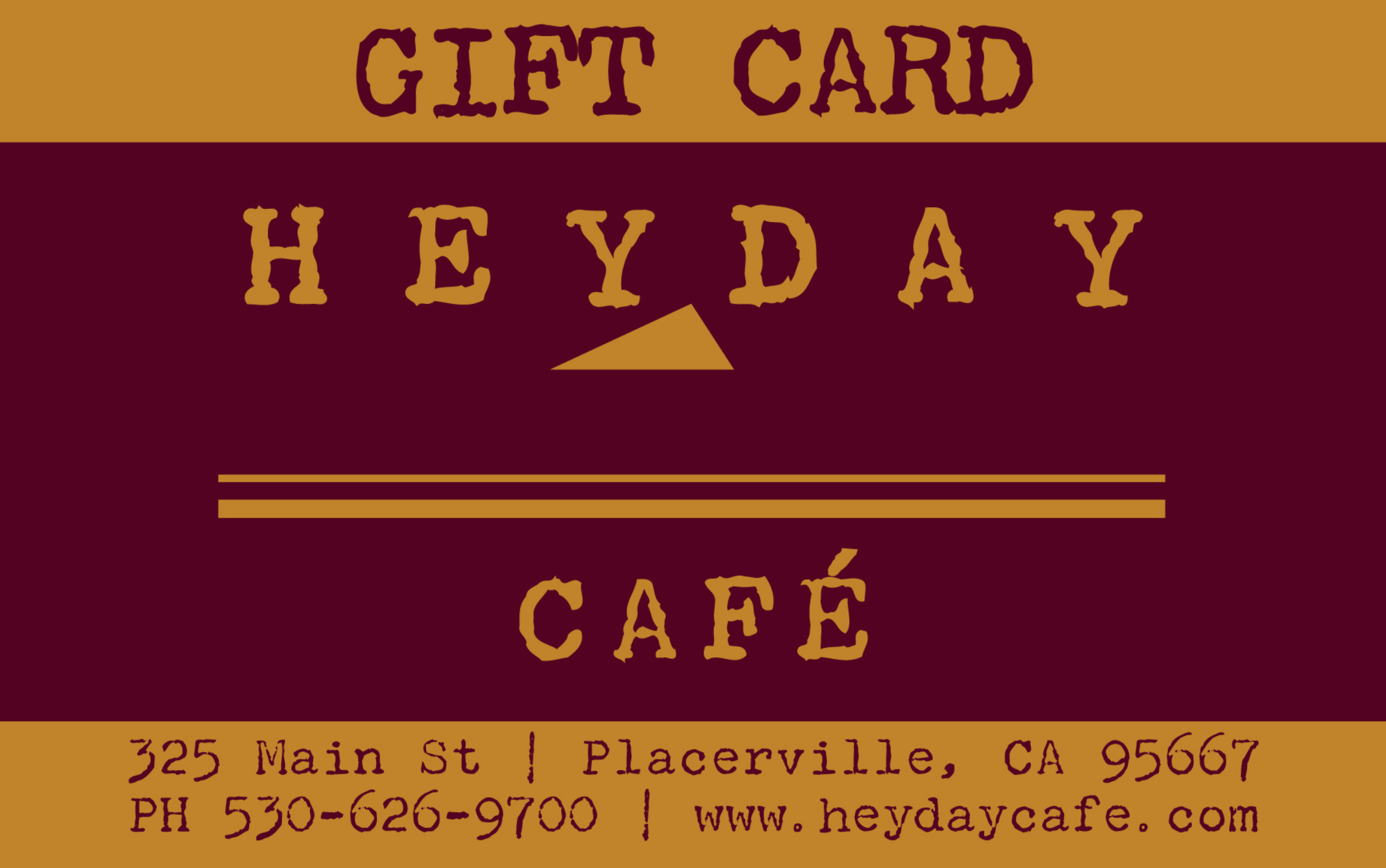 Gift Card $100 — Heyday Cafe