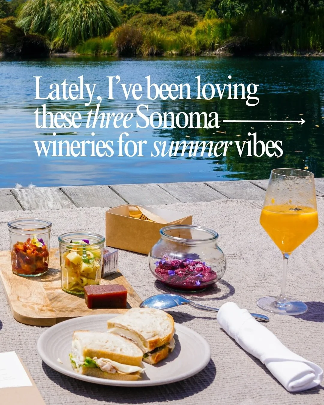 Proof that summer in Sonoma tastes as good as it looks 🍇✨

Here are 3 wineries I&rsquo;ve been loving lately&mdash;plus how to visit if you want to check them out too:

🍷 @bricoleurvineyards - I love their picnic for a relaxed lunch on the lawn, bu