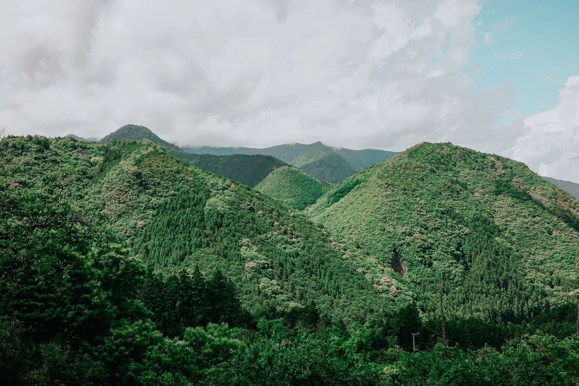 View of the mountains in the Kii Penninsula, Japan from Komano Kodo trail