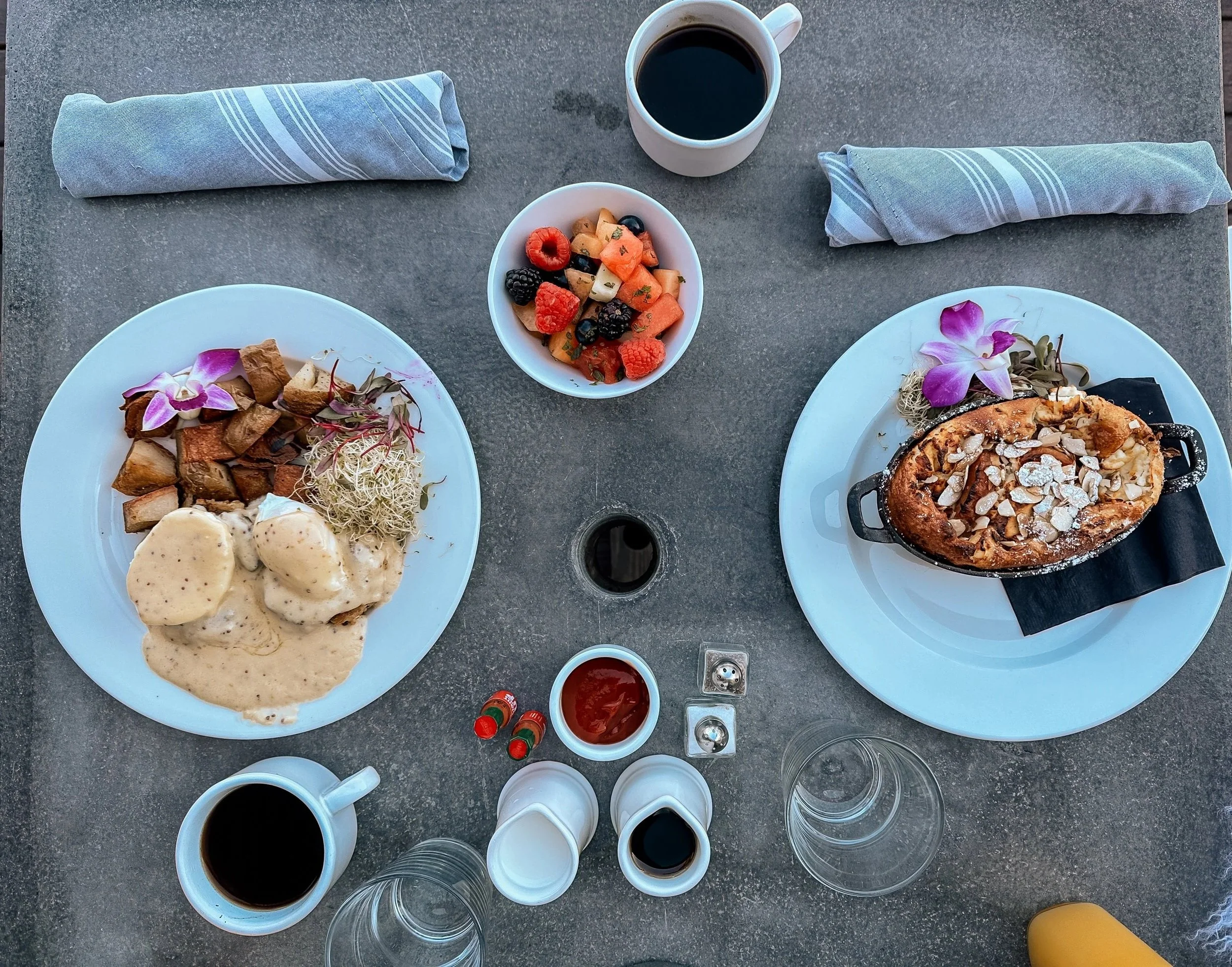Dutch baby and eggs Benedict at Geneseo Inn