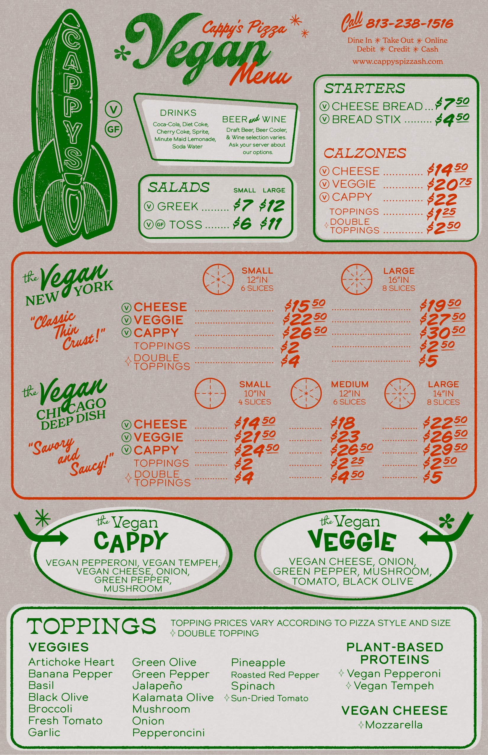 Take-Out Vegan Menu