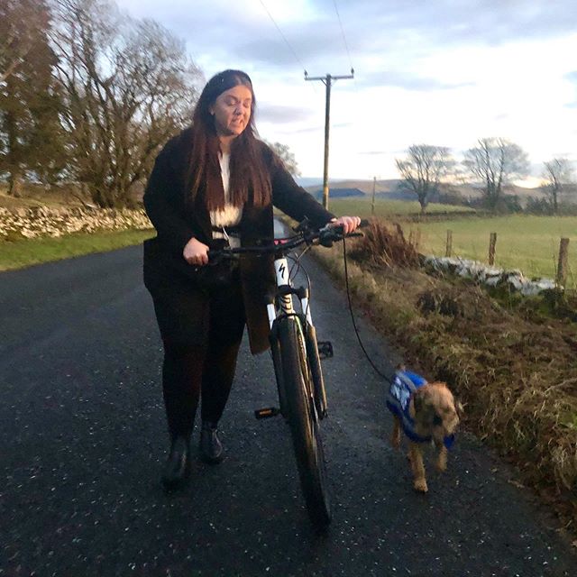 What&rsquo;s this??? No biggy, just a dog walking with him mum, pushing a bike, ah but..........Lubo goes ballistic simply at the sight of a bike, well he used to.... just another hurdle glided over, another mountain climbed. 
A huge well done to Lub