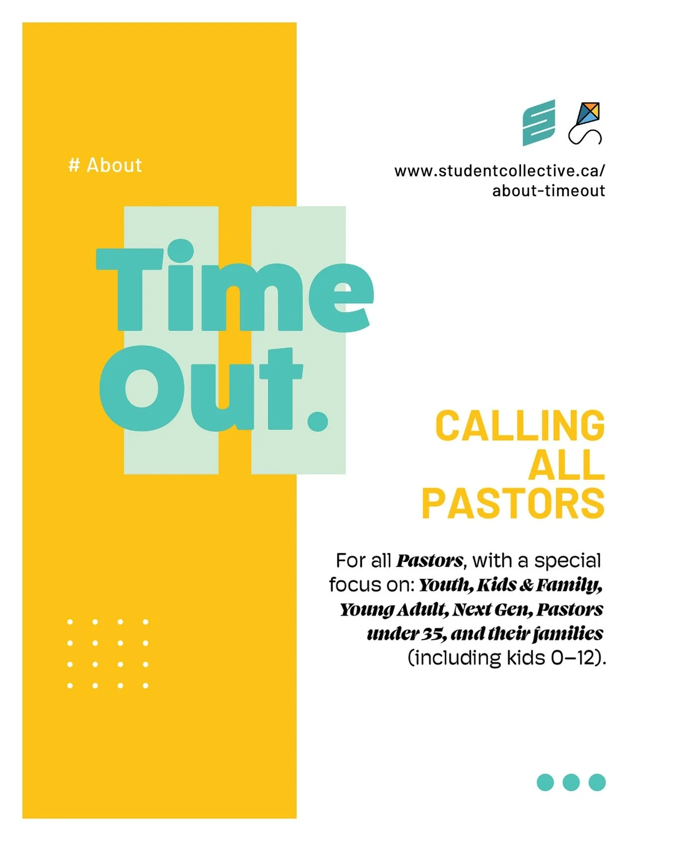 WHO IS TIME OUT FOR?
Time Out is open to pastors of all ages and backgrounds. However, this retreat is designed with a special focus on:
* Youth pastors
* Children&rsquo;s and family ministry pastors
* Young Adult Pastor
* Next Gen Pastor 
* Young pa