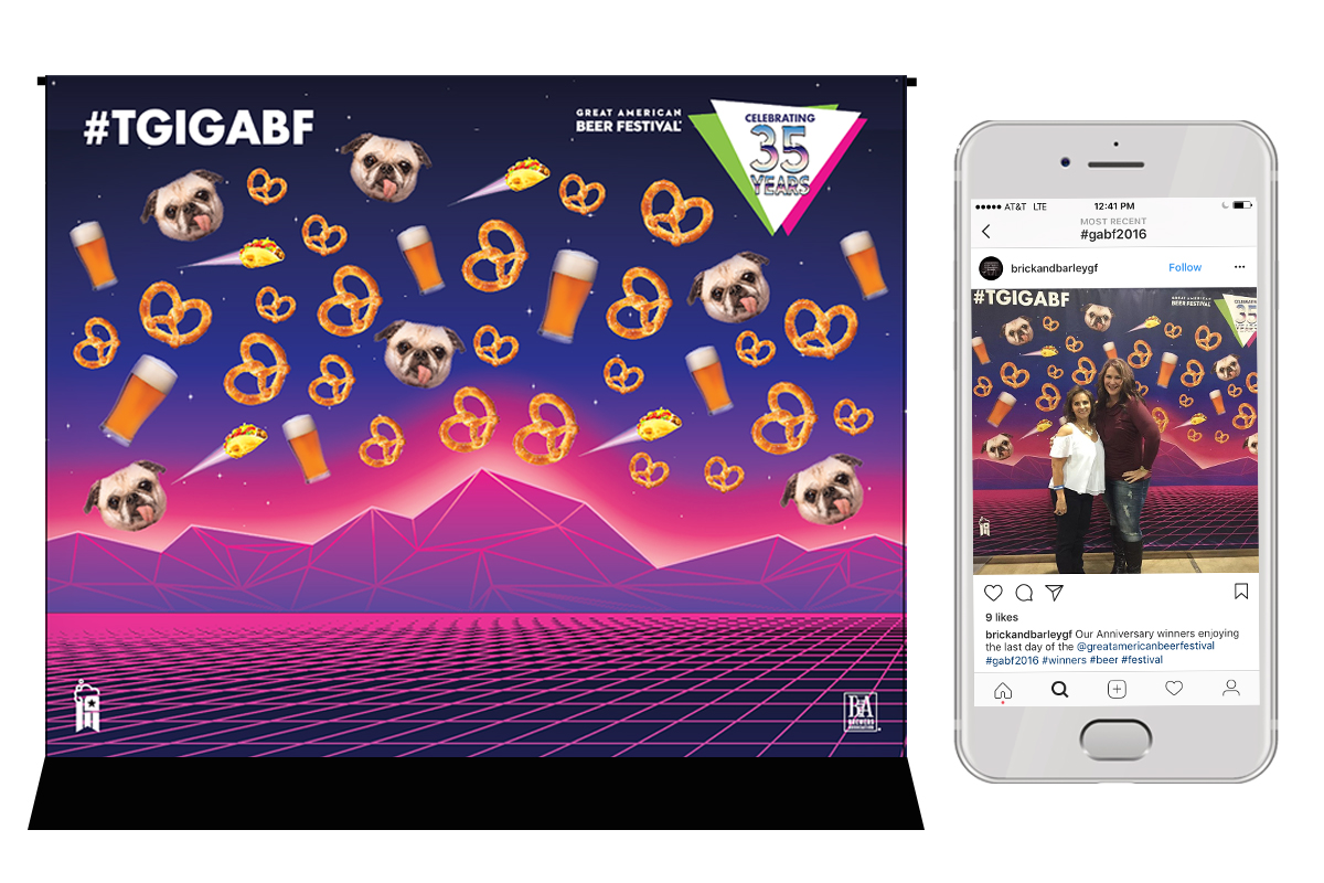 In 2016, I kicked off an initiative to create more photo opportunities for attendees throughout the festival, promoting attendees to use the official GABF backdrops. In return, the use of these backdrops promoted the festival across social media and contributed to the fun aspect of the GABF brand.