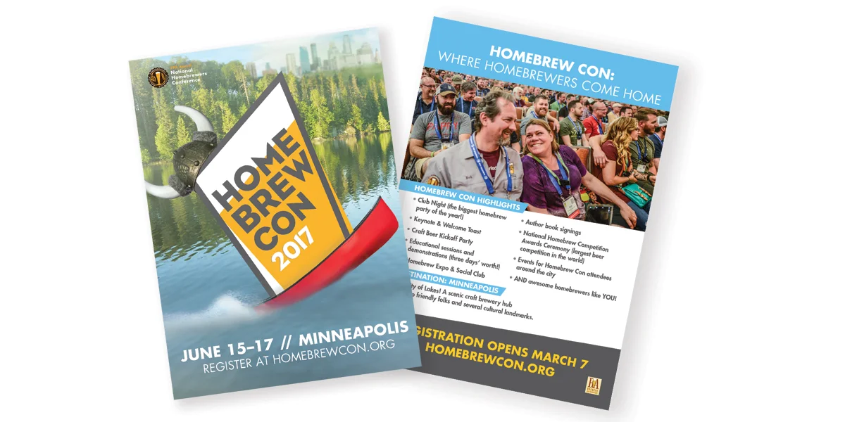 Postcard distributed to homebrew shops to promote registration.