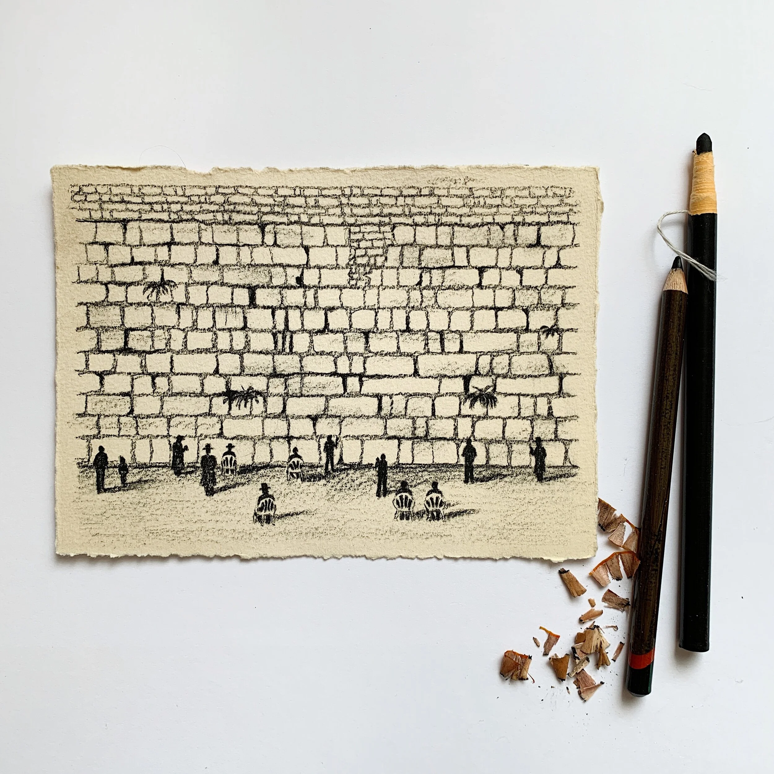 Men at the Western Wall