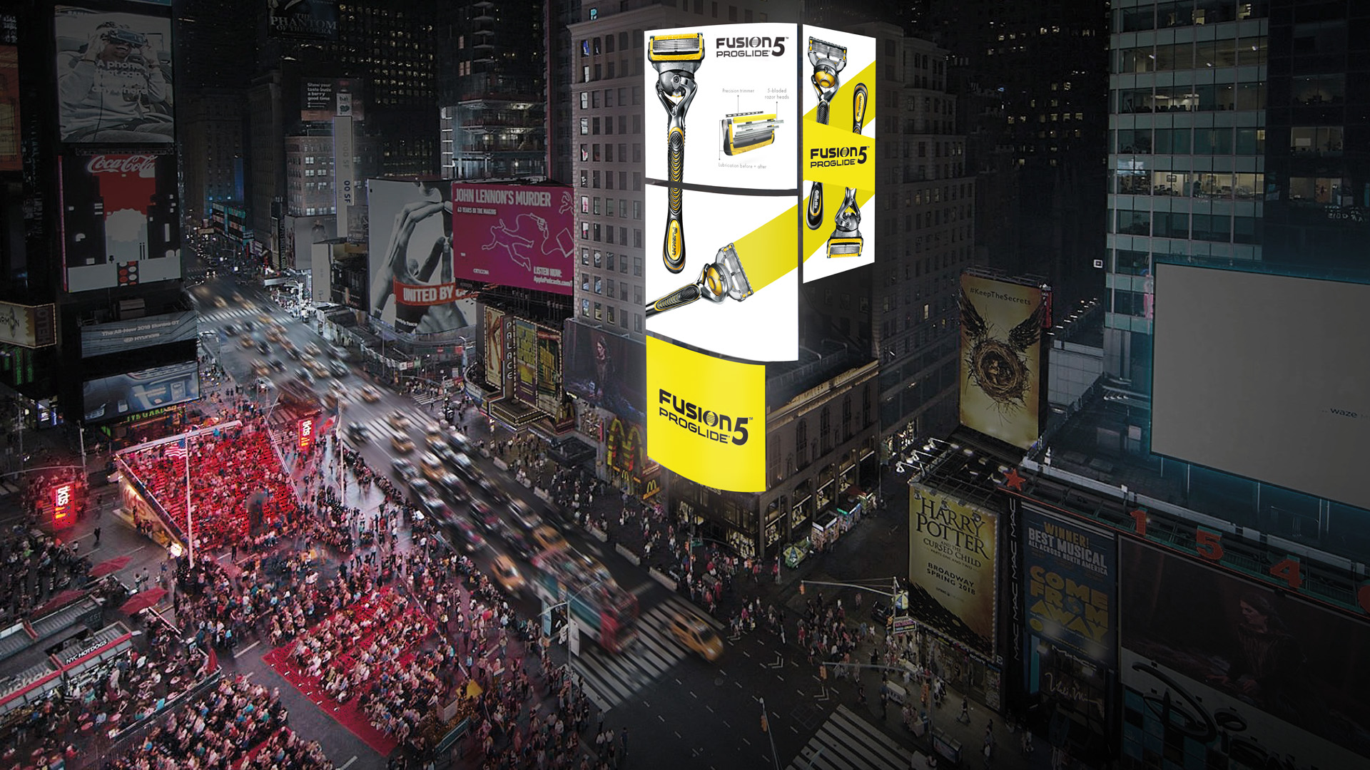 Download Times Square Billboard Mockup Free Premium Vector Download