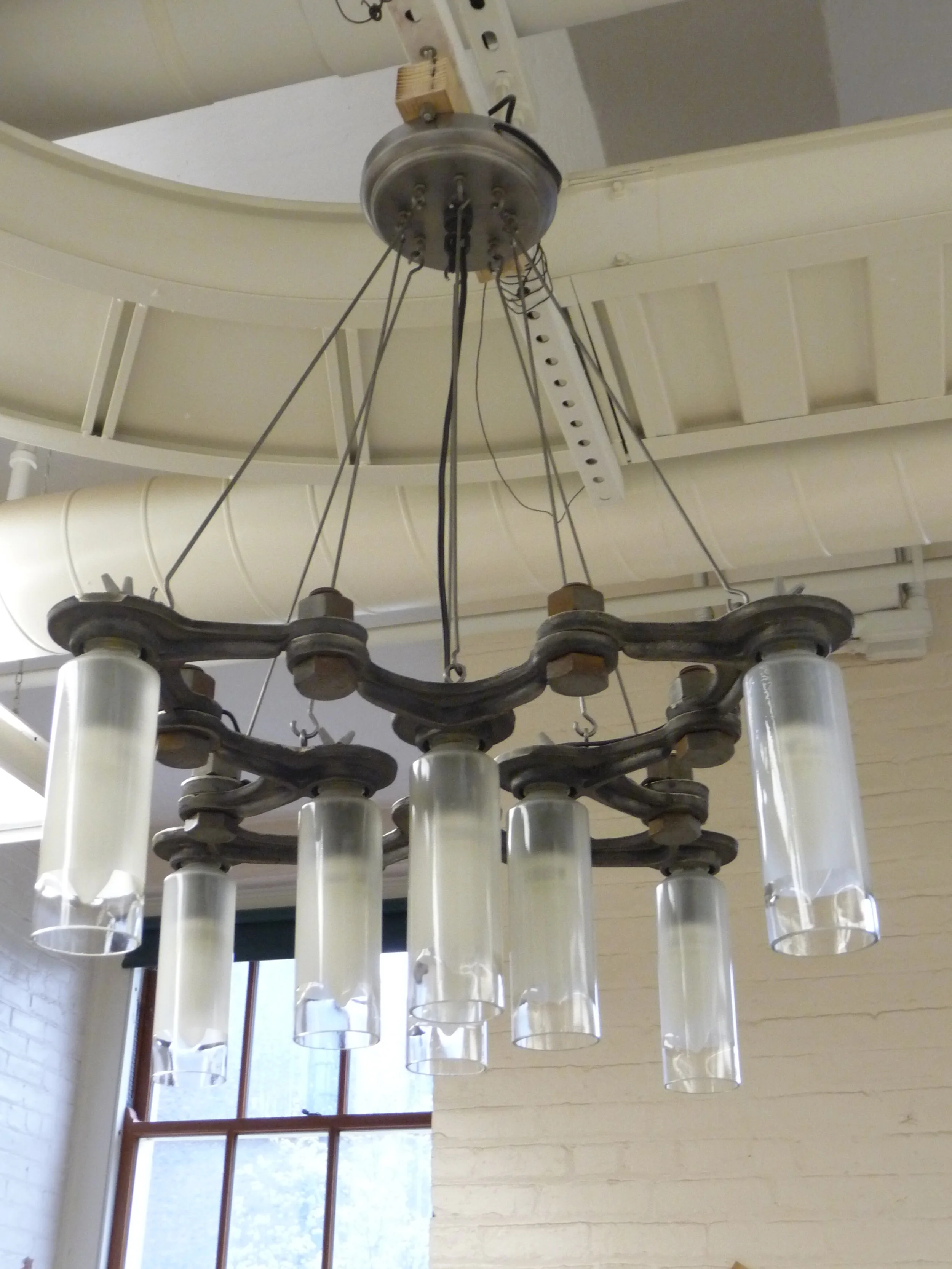  cast iron, glass, steel 