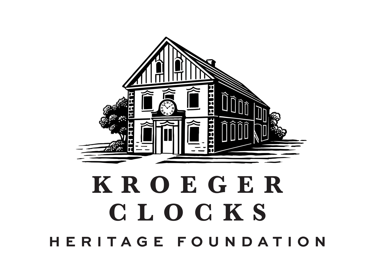 The Kroeger Clocks Heritage Foundation logo is based on the original Kroeger Clock and Motor Works factory , circa 1910.