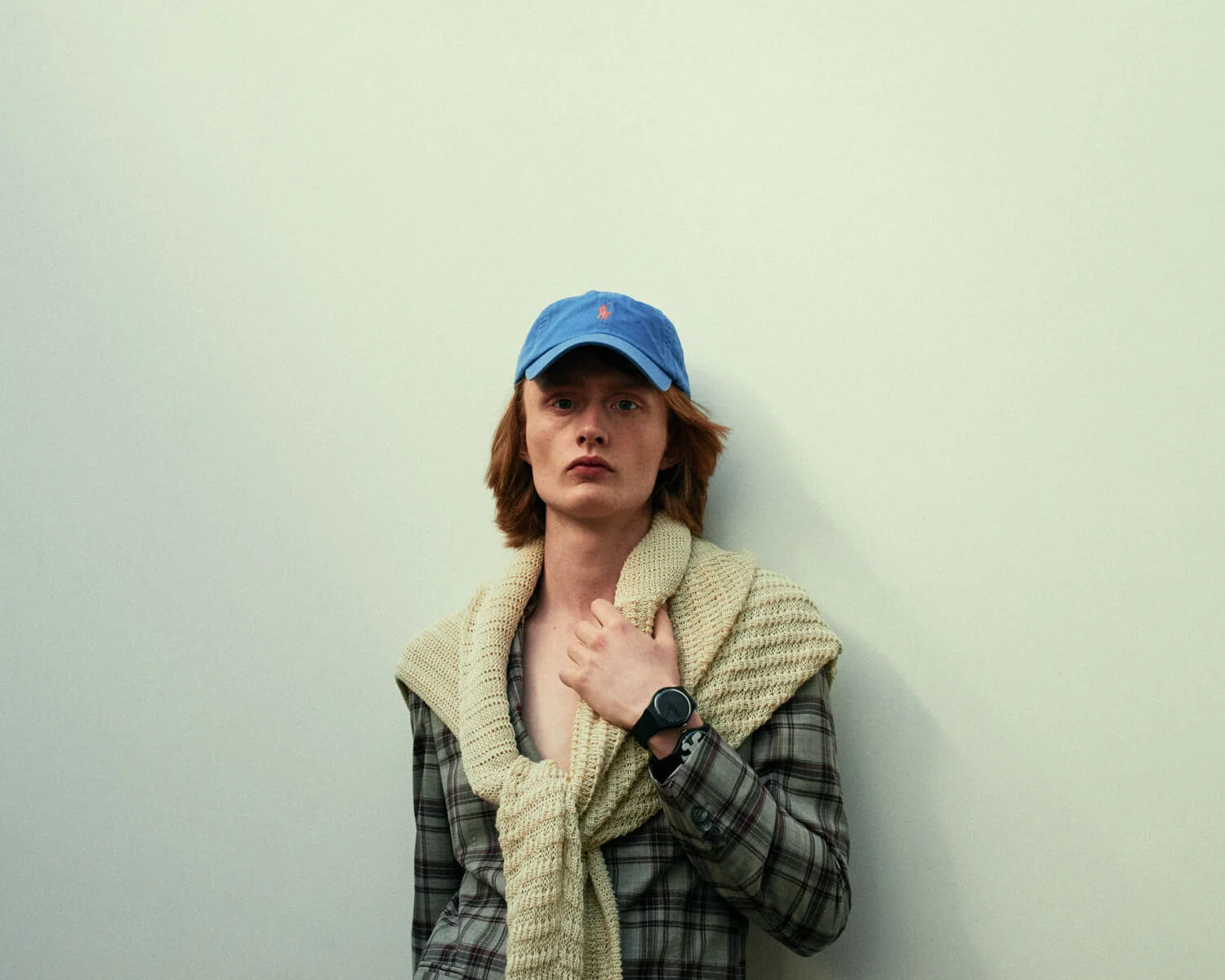 portrait photographer Tim Cole shoots man with jumper on his shoulders