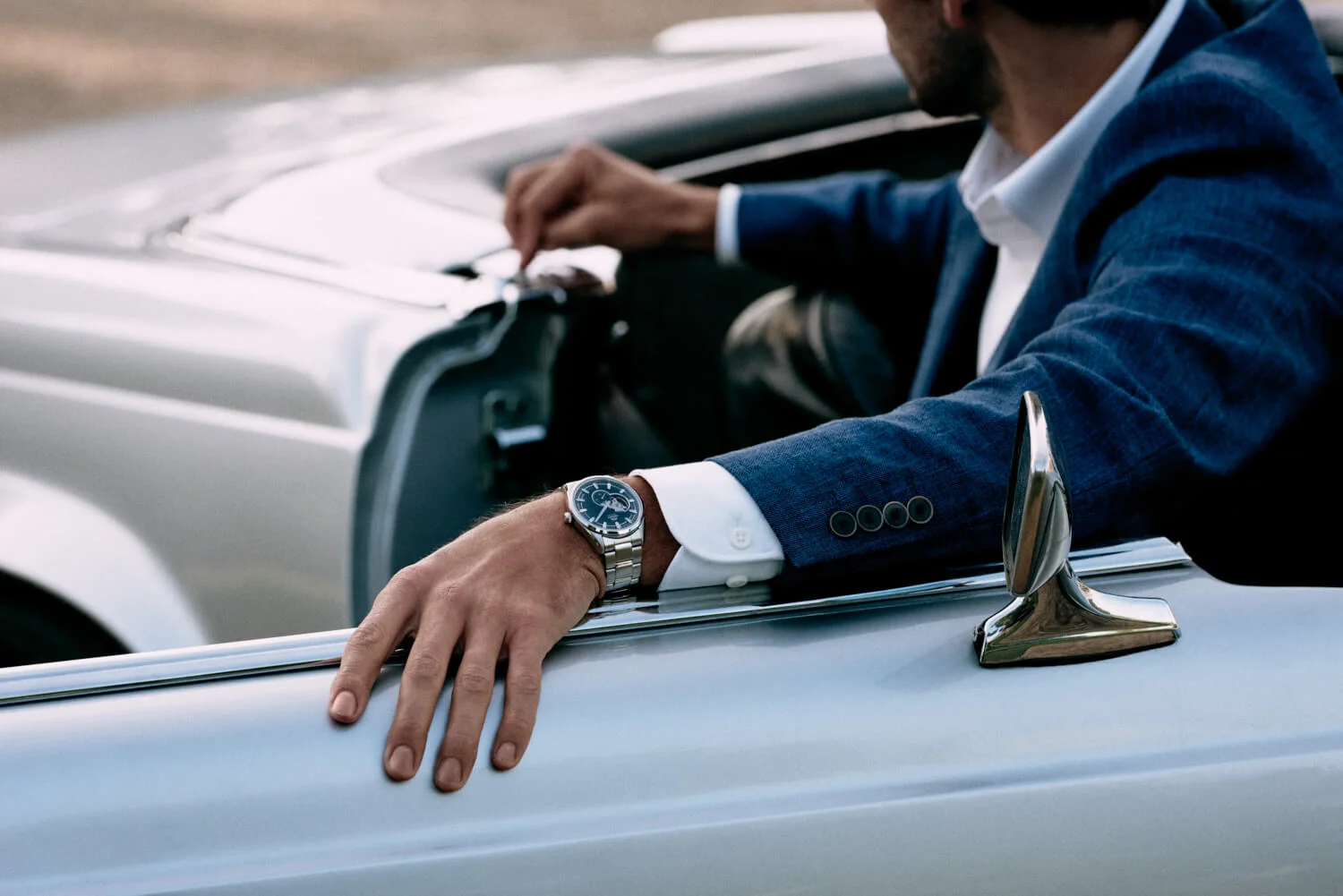 London lifestyle photographer Tim Cole shoots around a Mercedes-Benz for Orient Watches