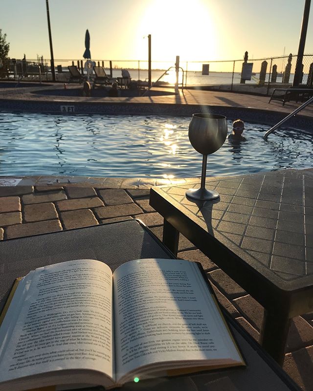 A sunset swim and read. In the words of KC Dray: Pretty Rad.