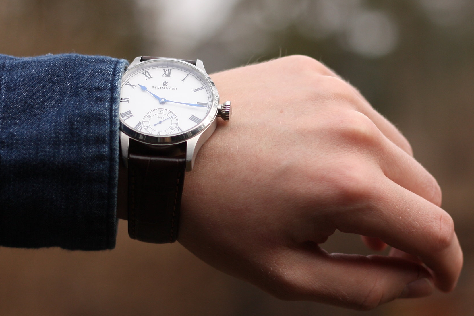 The watch goes really well paired with a blue denim shirt