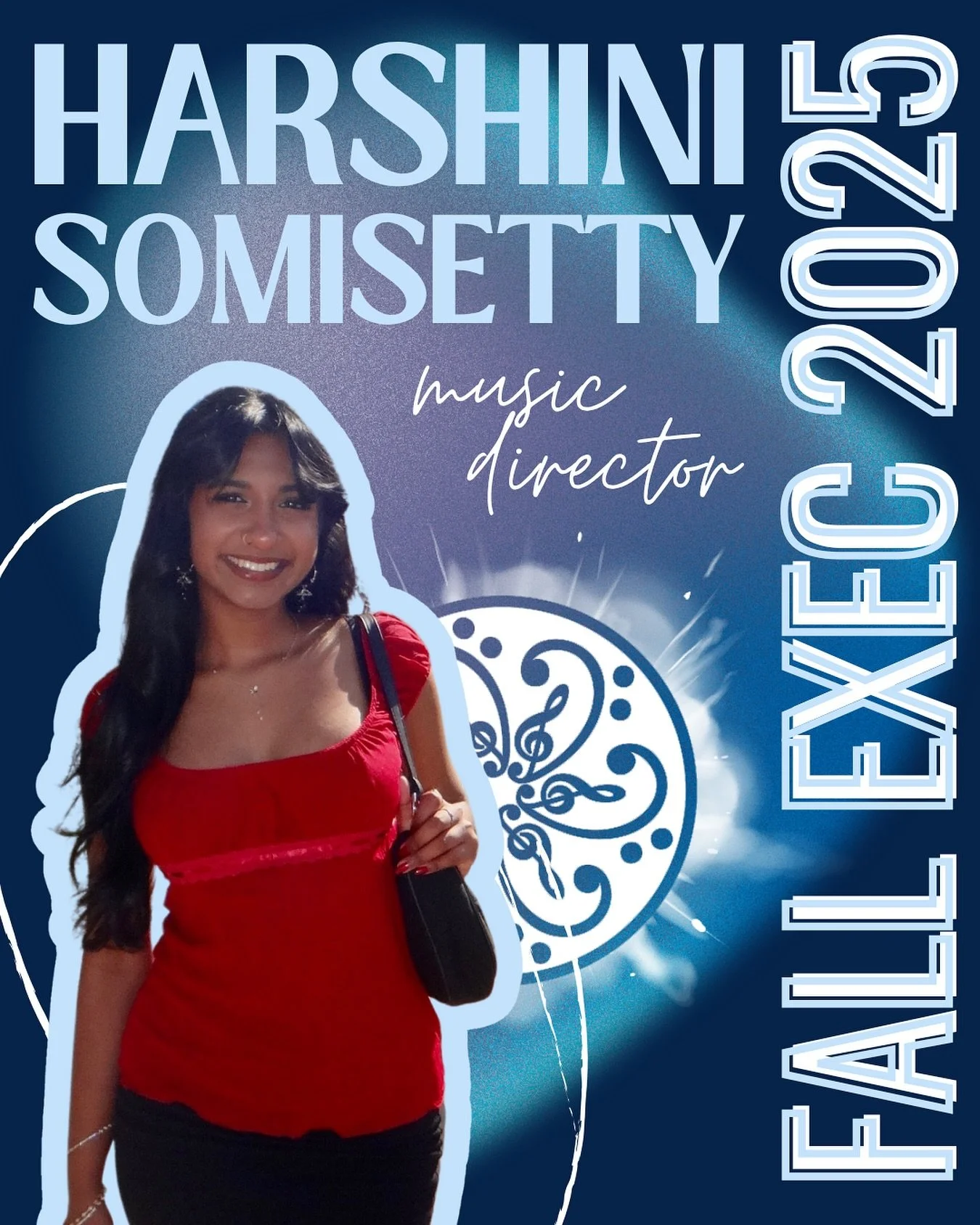 Next up for our fall exec reveal, we have our wonderful Music Director, Harshini Somisetty! As the only senior on Dhamakapella this year, her seasoned leadership and musical intuition helped guide our team to its third consecutive All-American Awaaz 