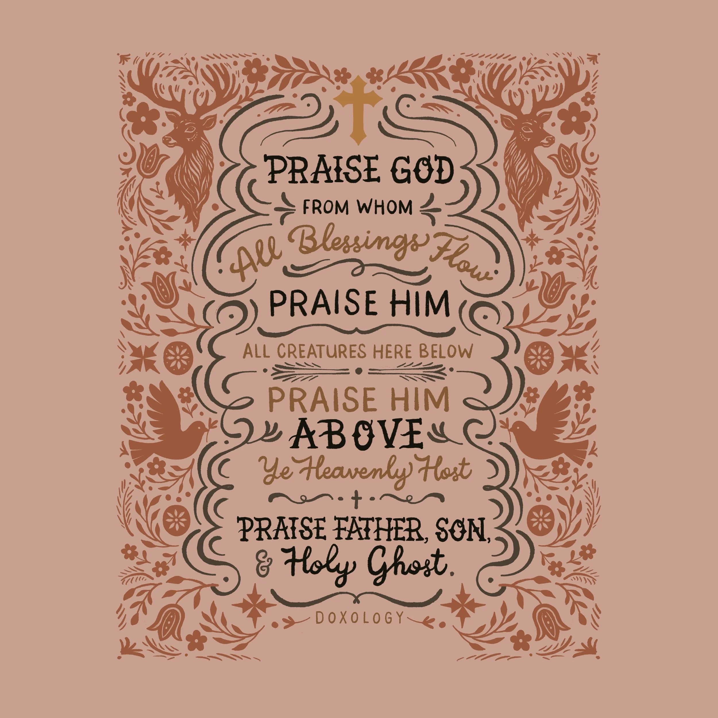 Doxology in Dusty Rose 16 x 20" Digital Art Print Download