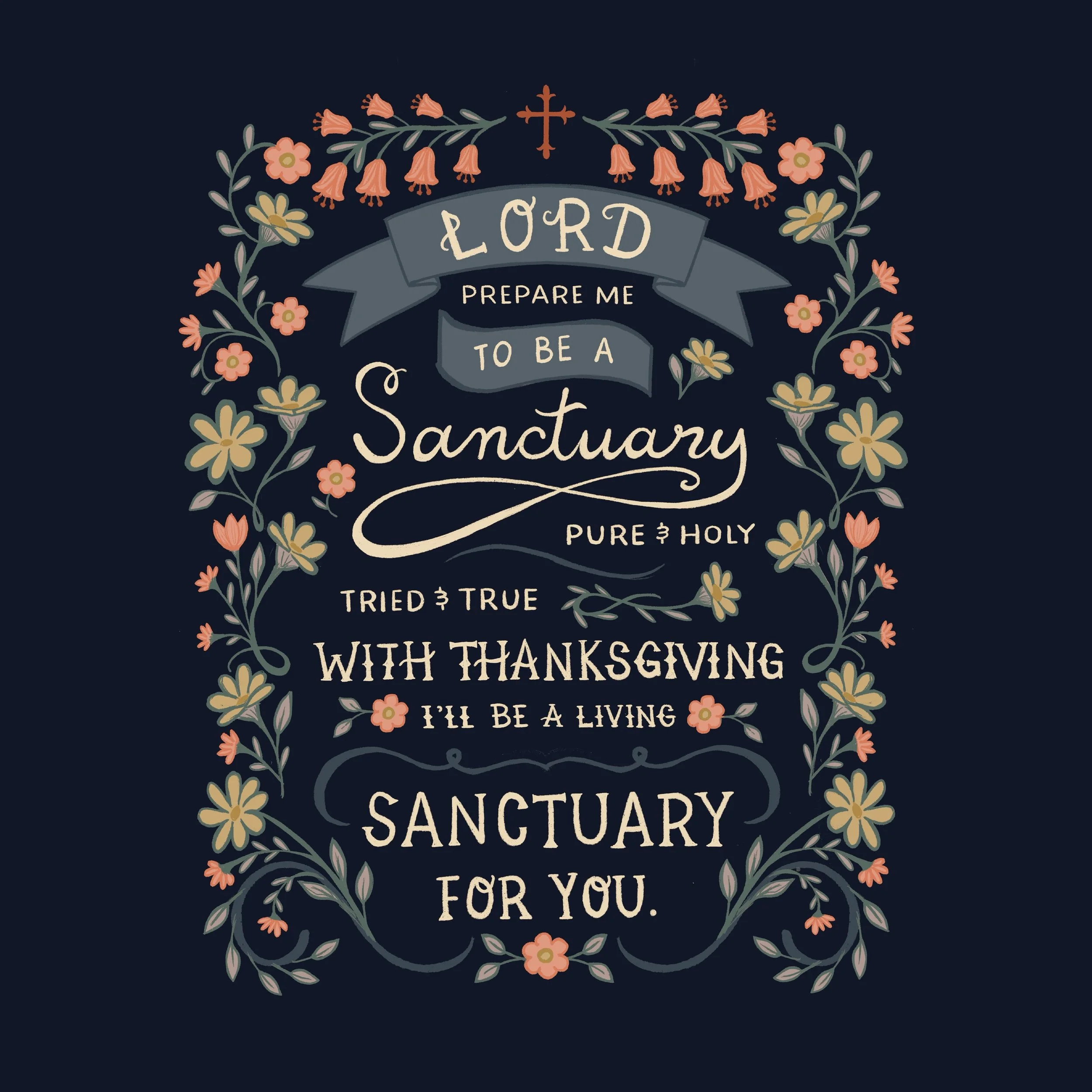 Sanctuary Print in Midnight 16 x 20" Digital Art Print Download