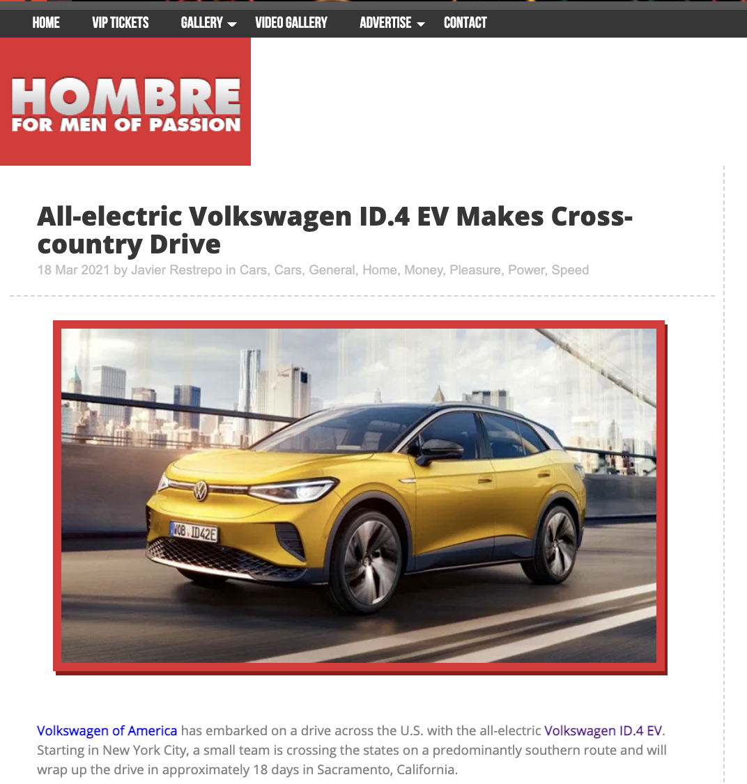 All-electric Volkswagen ID.4 EV Makes Cross-country Drive