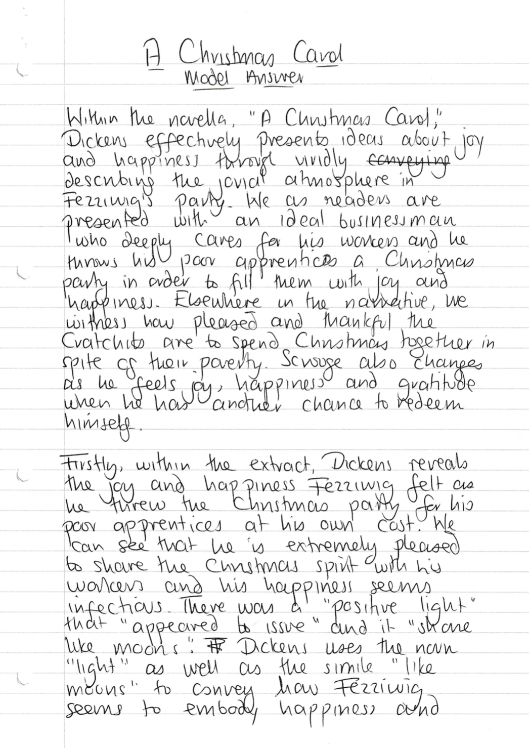 GCSE English Literature Paper 1 A Christmas Carol 2021 Model Answer gcse-english-literature-paper-1-a-christmas-carol-2021-model-answer