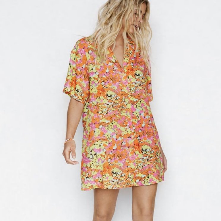 PRINTED SHIRT DRESS