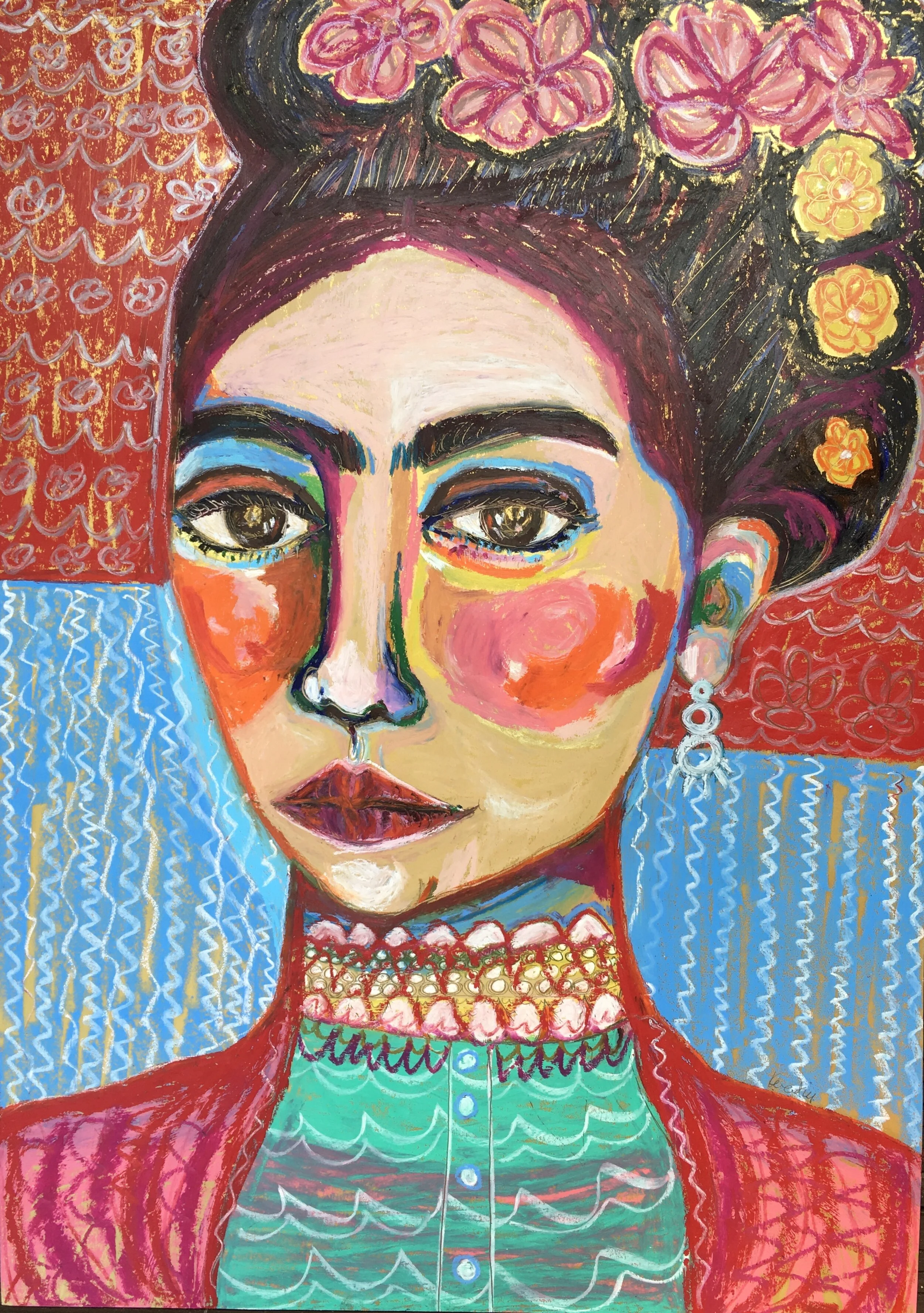 “Frida in Red” art print