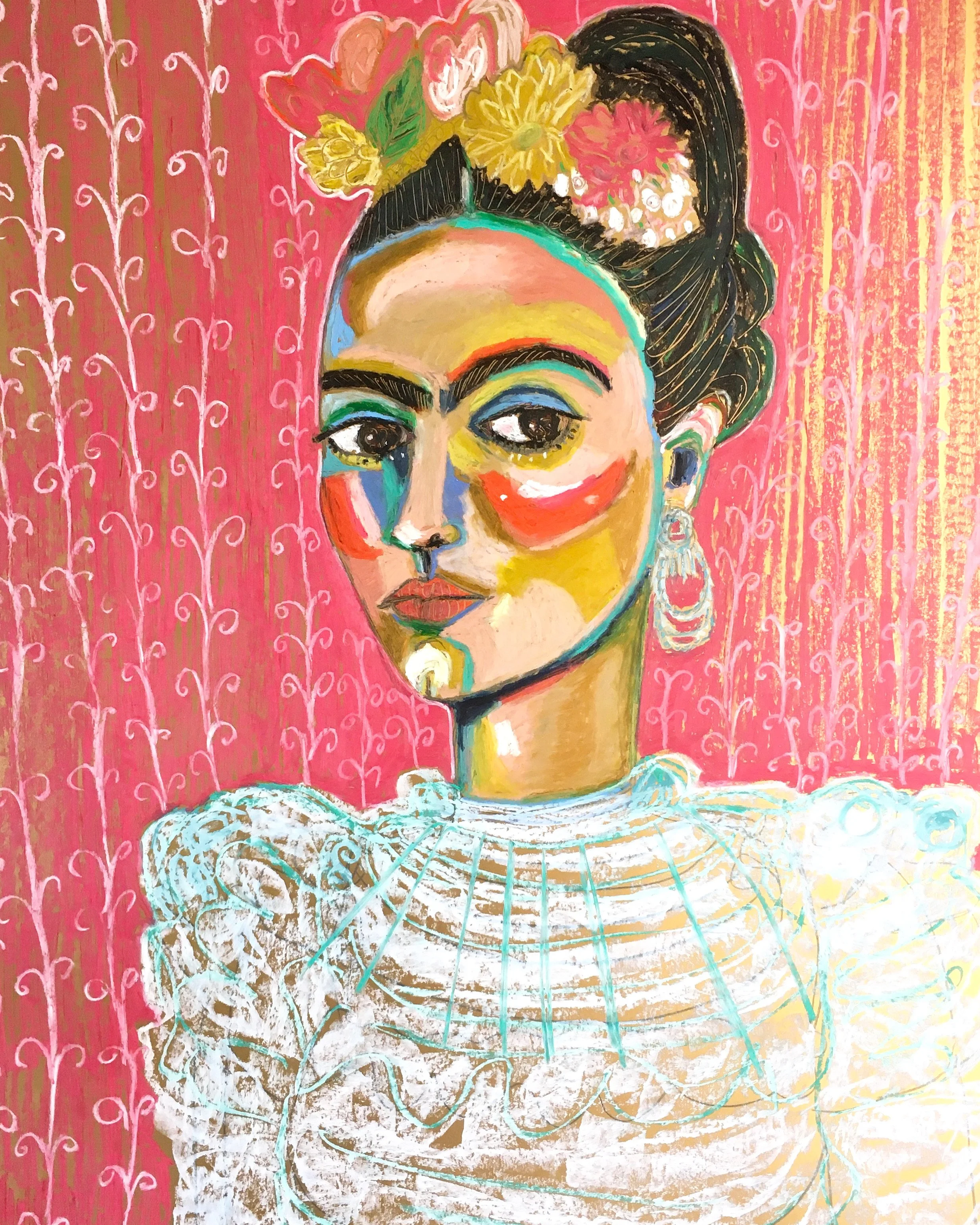 “White and Pink” A3 size art print