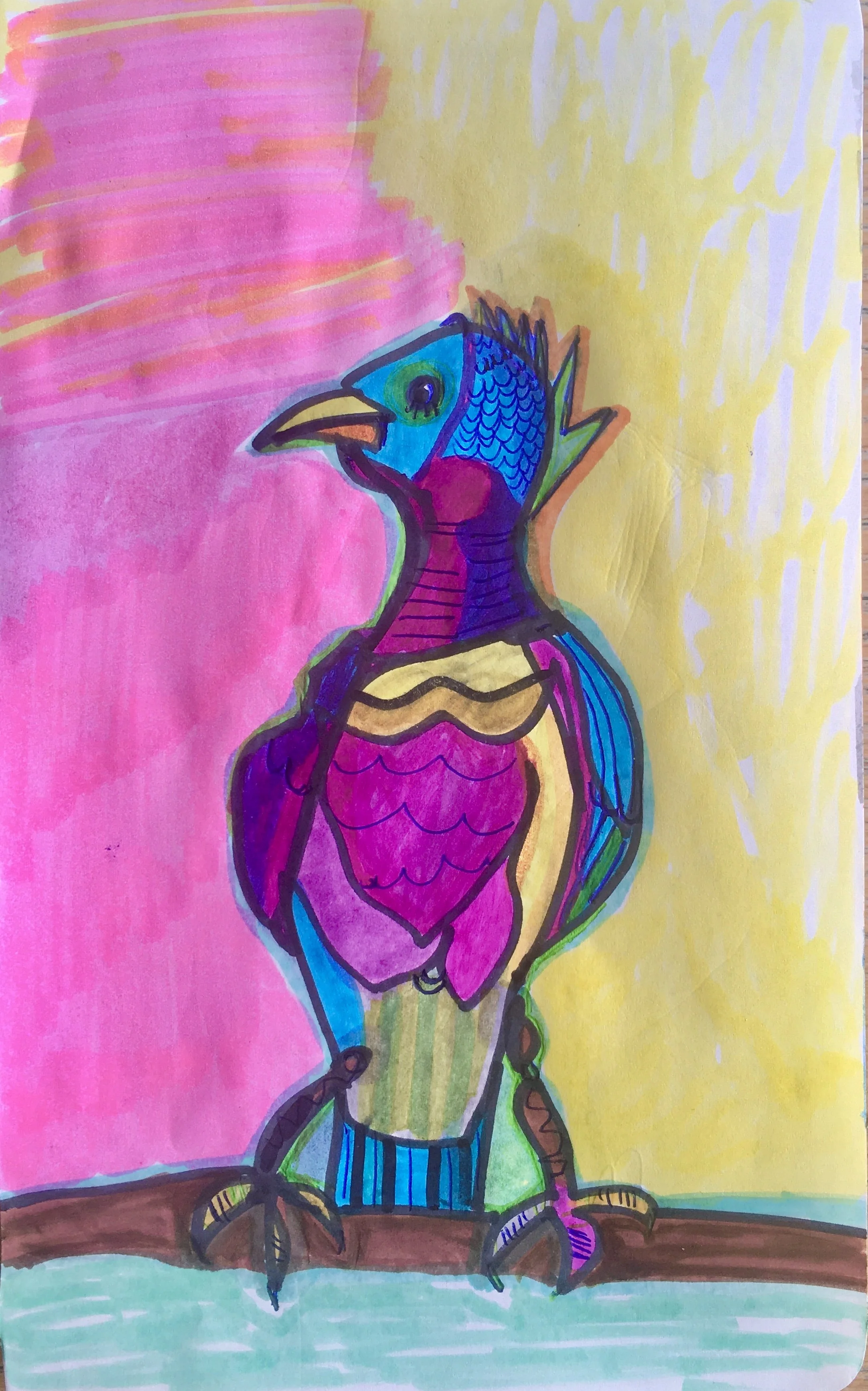 “Funny Bird” A5 size original