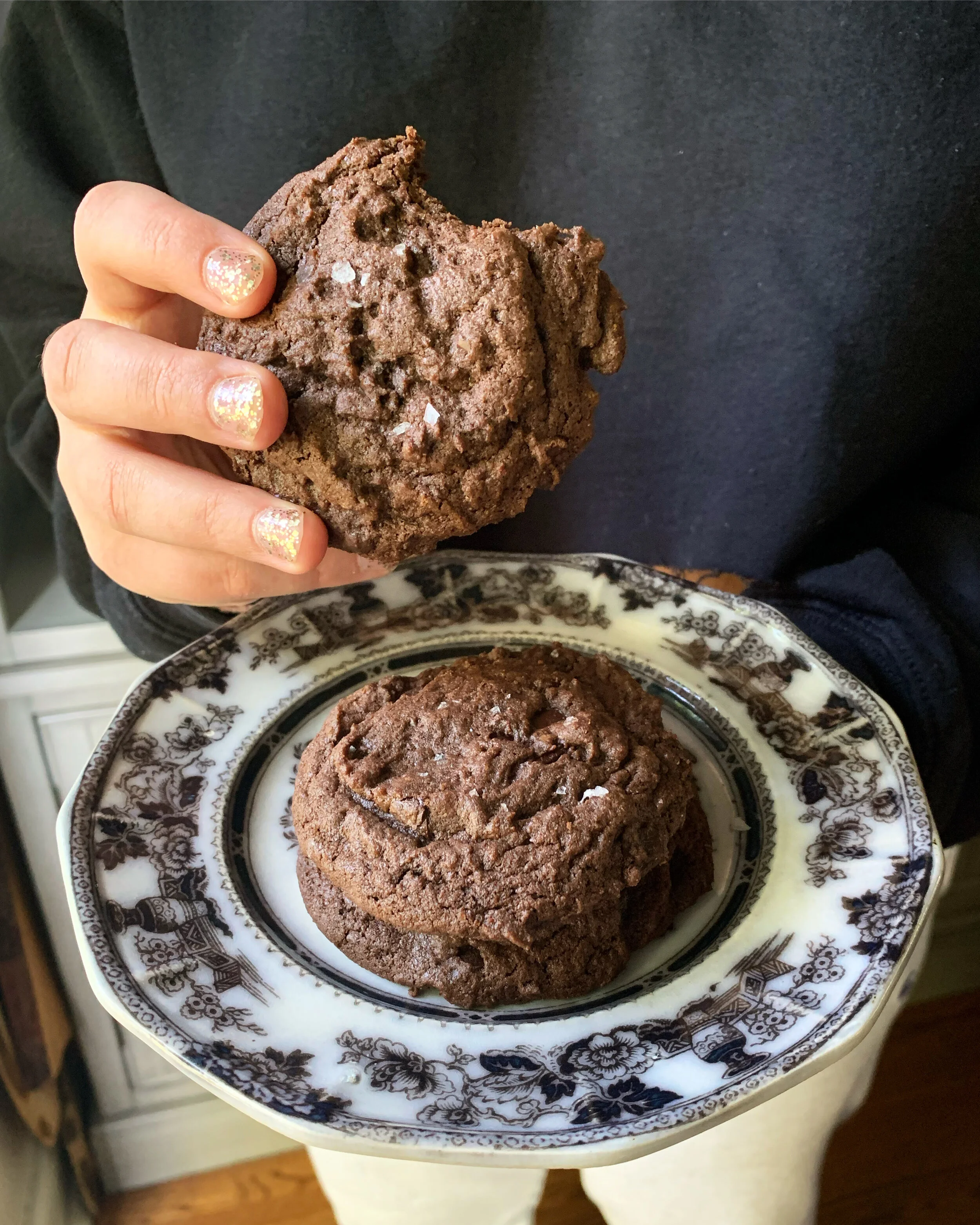 DOUBLE CHOCOLATE CHUNK COOKIES WITH SEA SALT