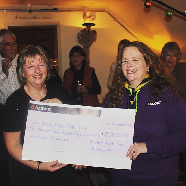 One of the best things about our club is the pleasure of supporting local causes #ampthillflexi #ampthillscouts #fundraising #weareforcommunities