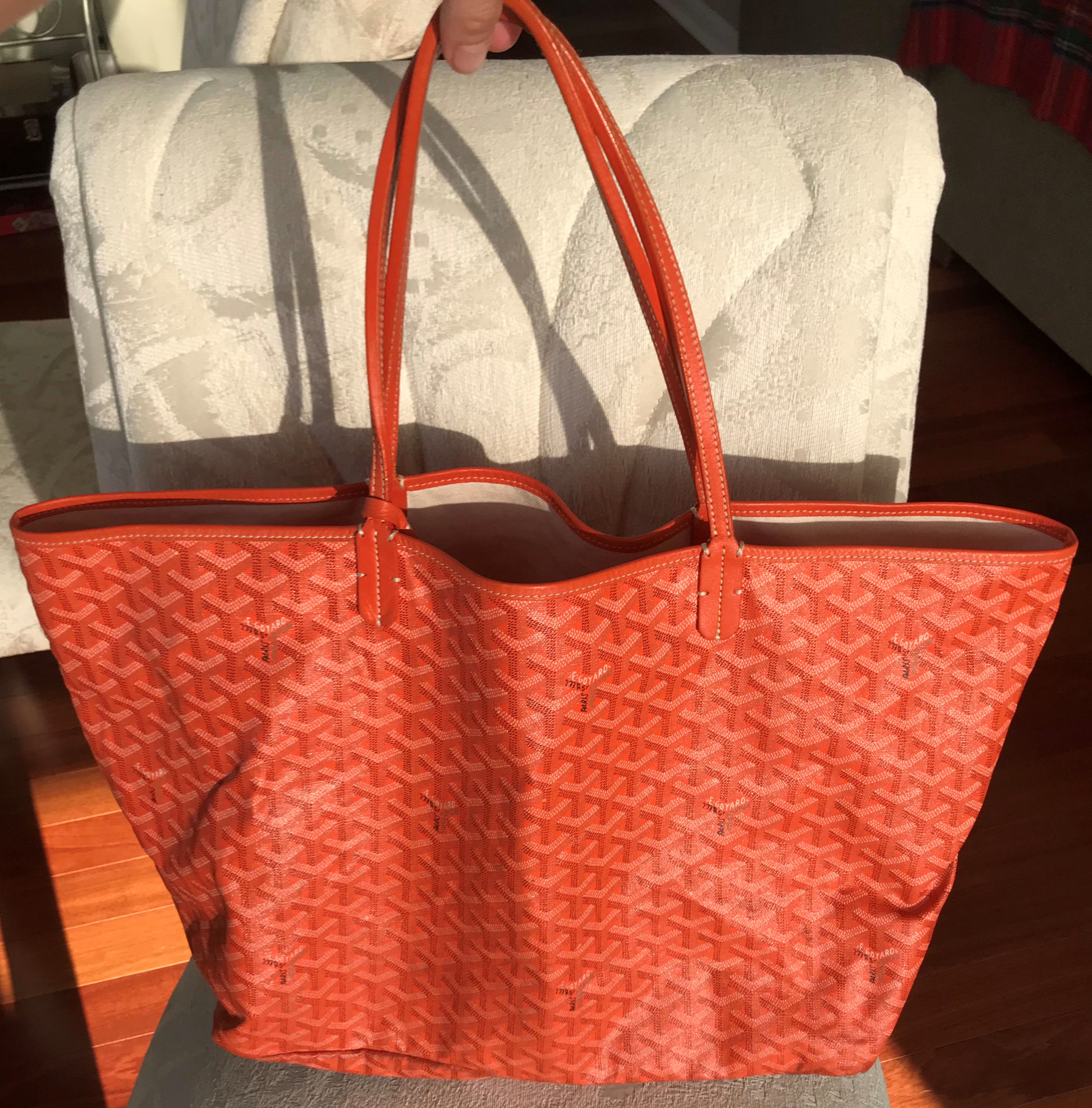 goyard orange tote