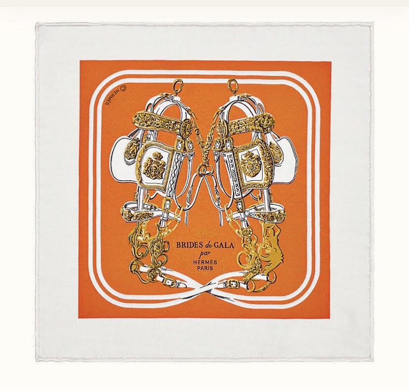 hermes orange silk scarf