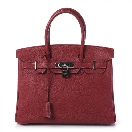 Hermes Taurillon Clemence Birkin 30 Rouge Vif AVAILABLE FOR SALE