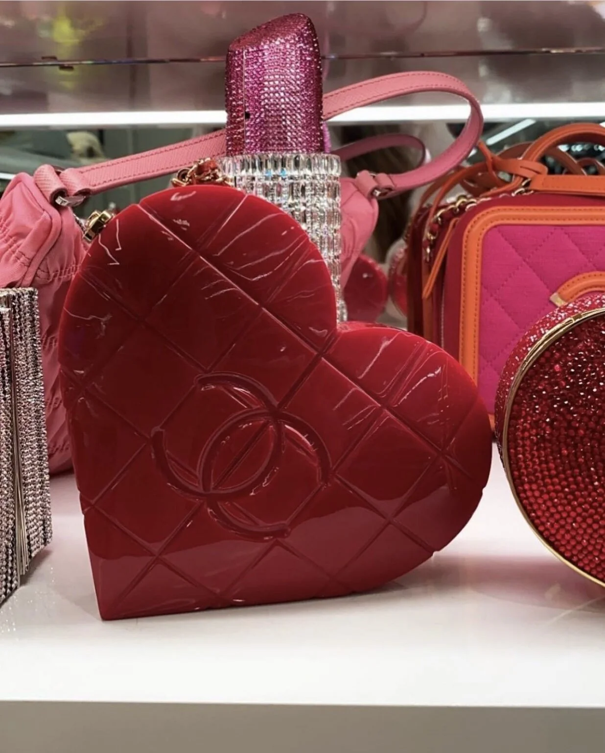 Kylie Jenner RARE CHANEL Red Heart Resin Clutch