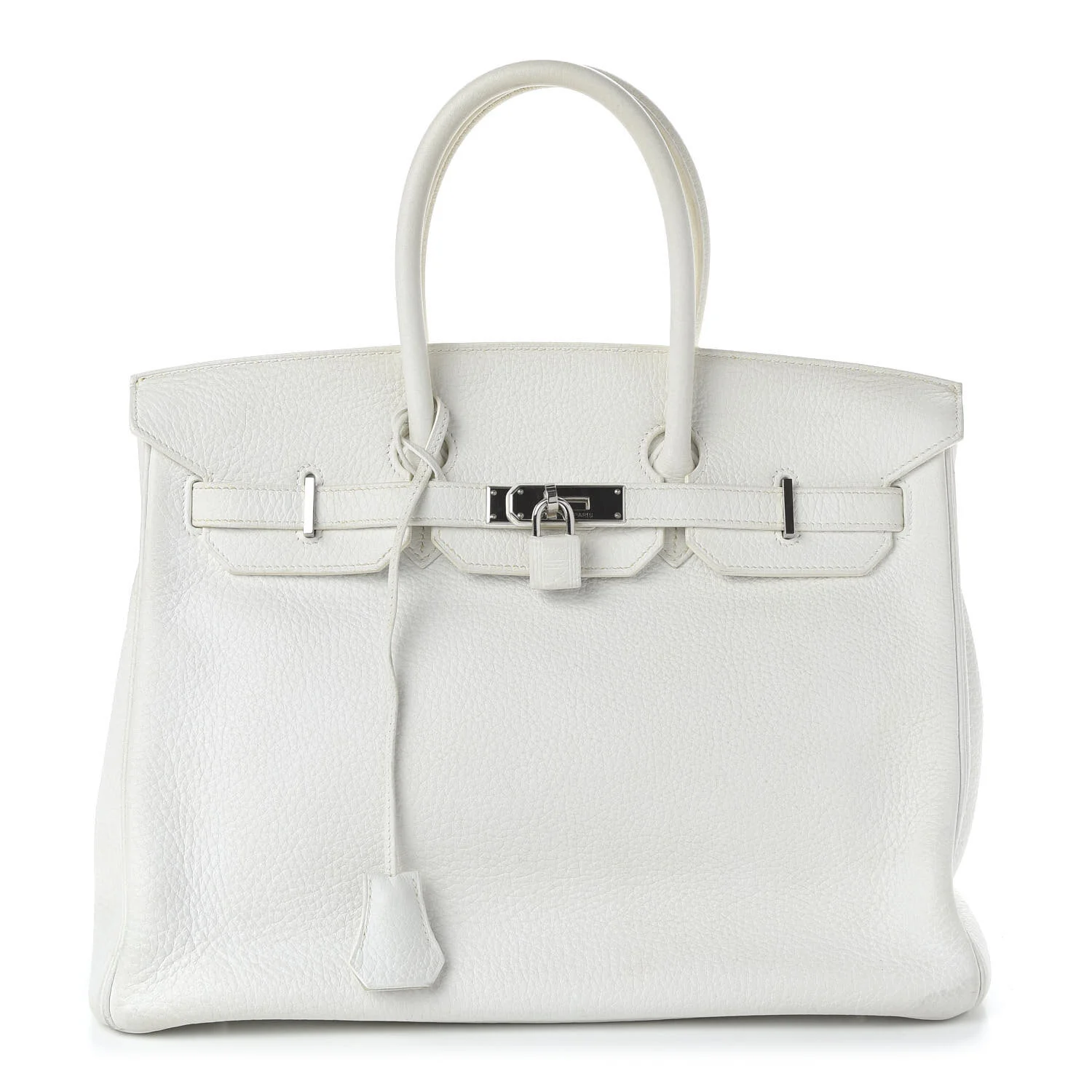 Hermes Taurillon Clemence Birkin 35 White AVAILABLE FOR SALE
