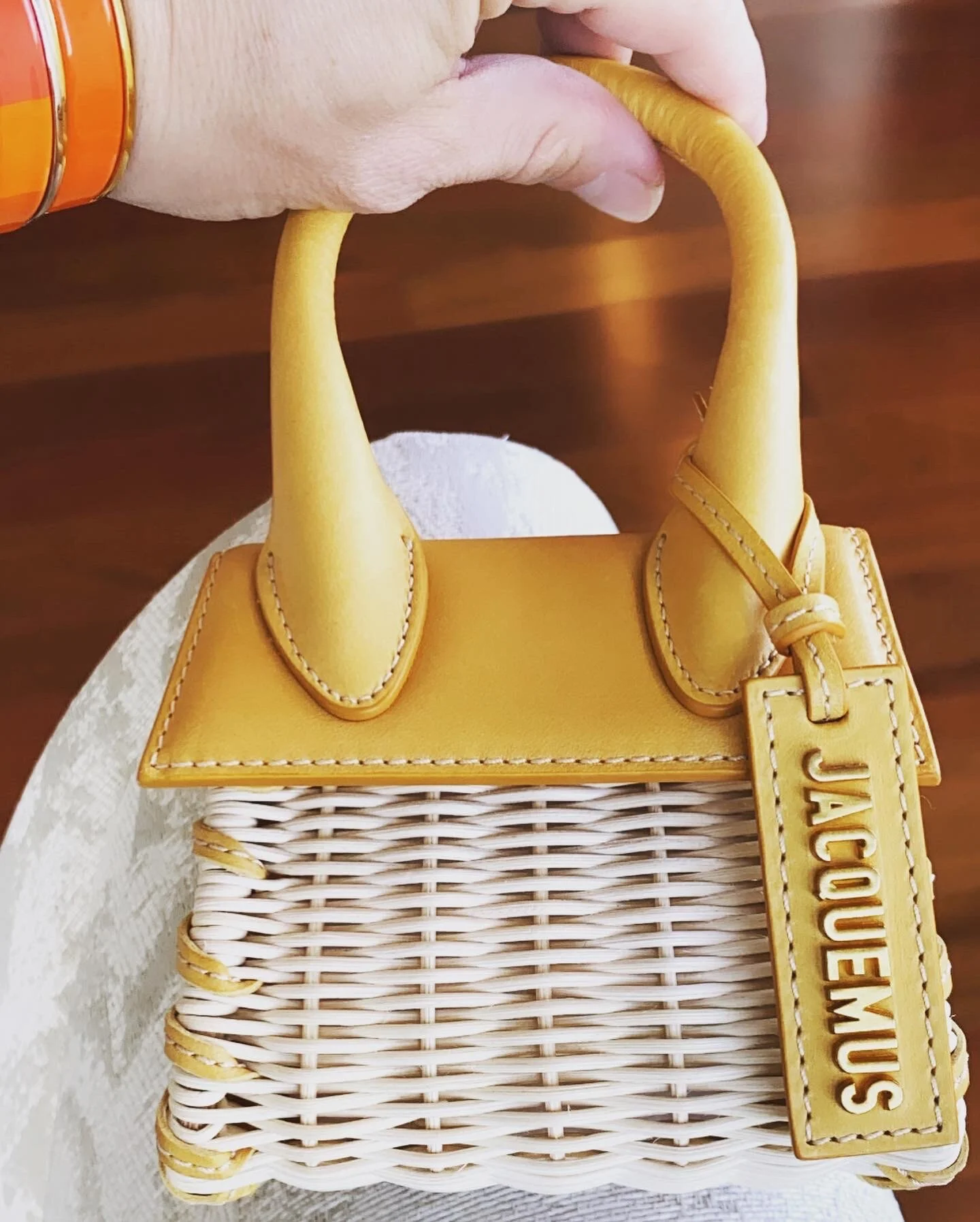Michael Kuluva Sports the NEW Jacquemus Wicker Chiquito Bag