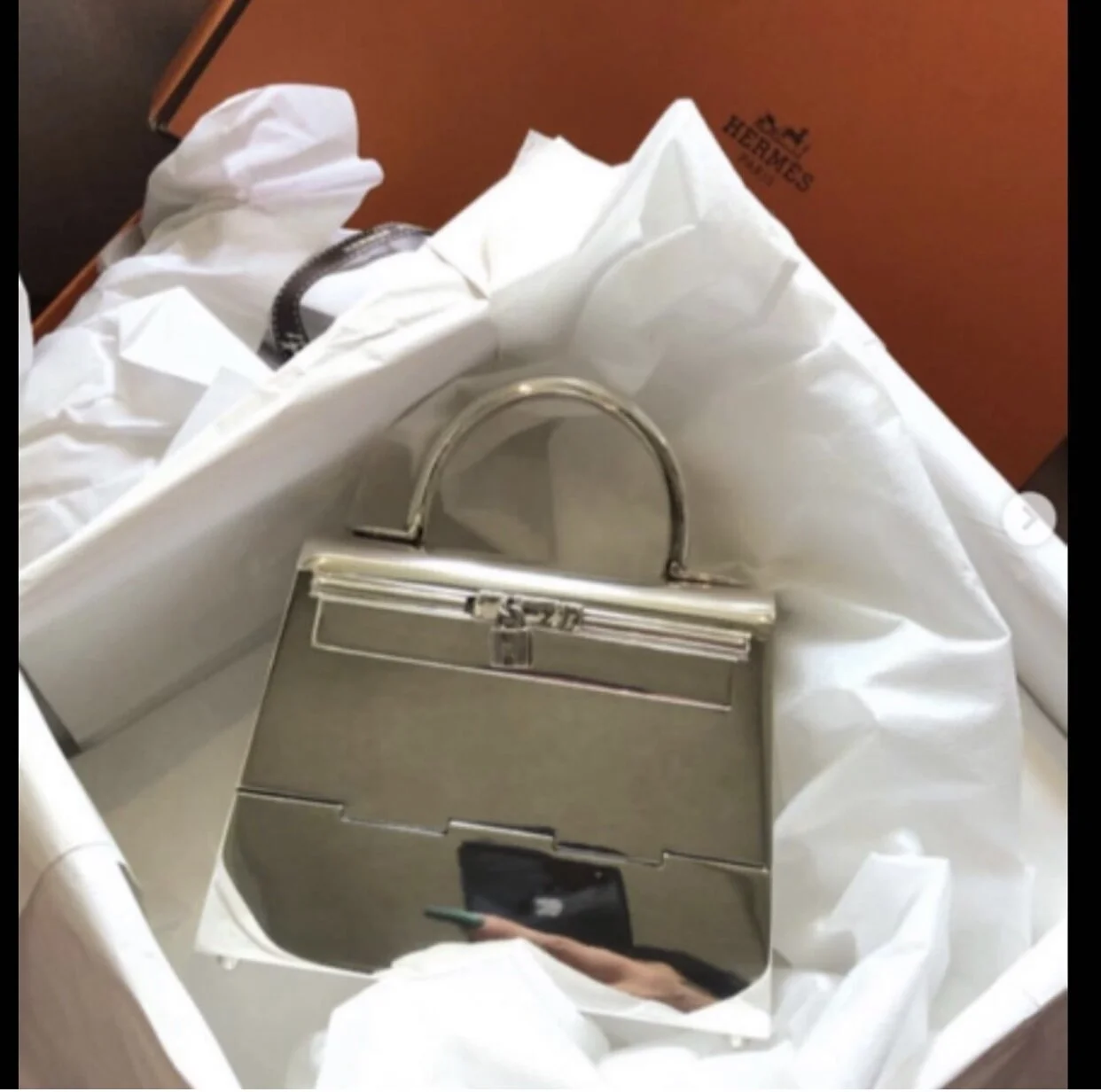 Kylie Jenner RARE Sterling Silver Hermès Kelly Bag