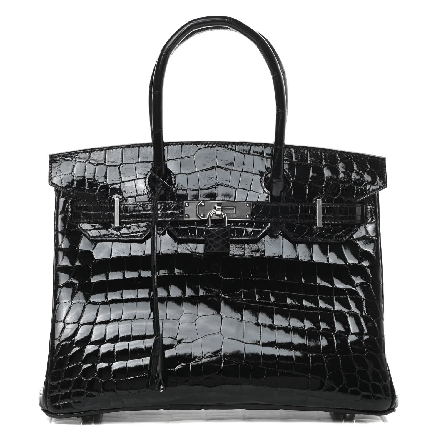 Hermes Shiny Niloticus Crocodile Birkin 30 Black AVAILABLE FOR SALE