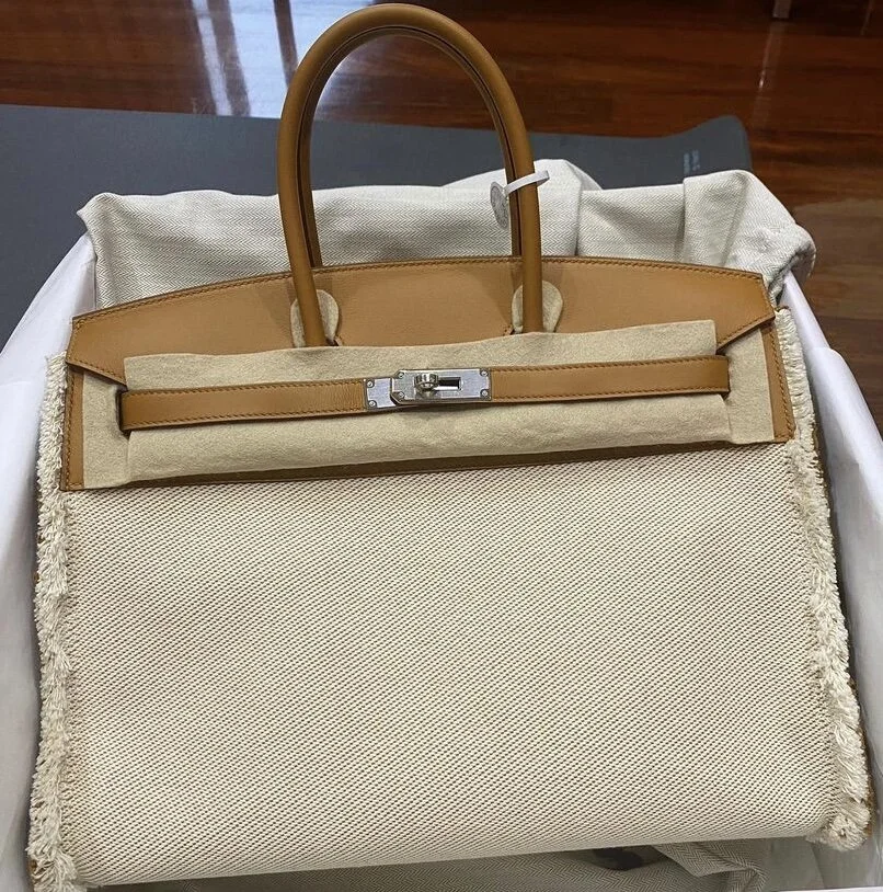 NEW Fray Canvas Hermes Birkin 35