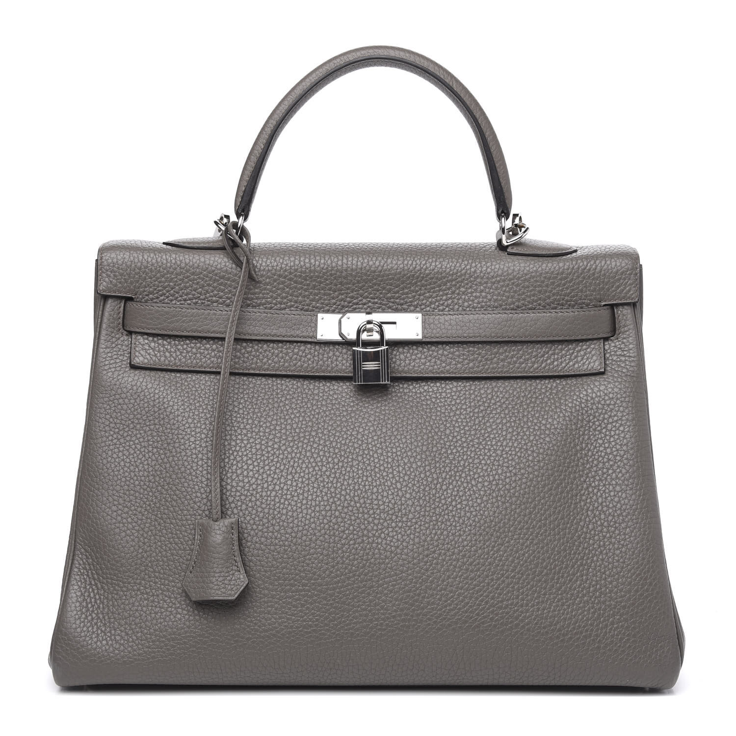Hermes Taurillon Clemence Kelly Retourne 35 Etain AVAILBLE FOR PURCHASE