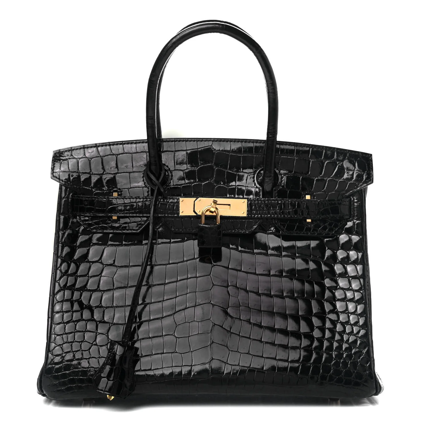 Hermes Shiny Niloticus Crocodile Birkin 30 Black AVAILABLE FOR SALE