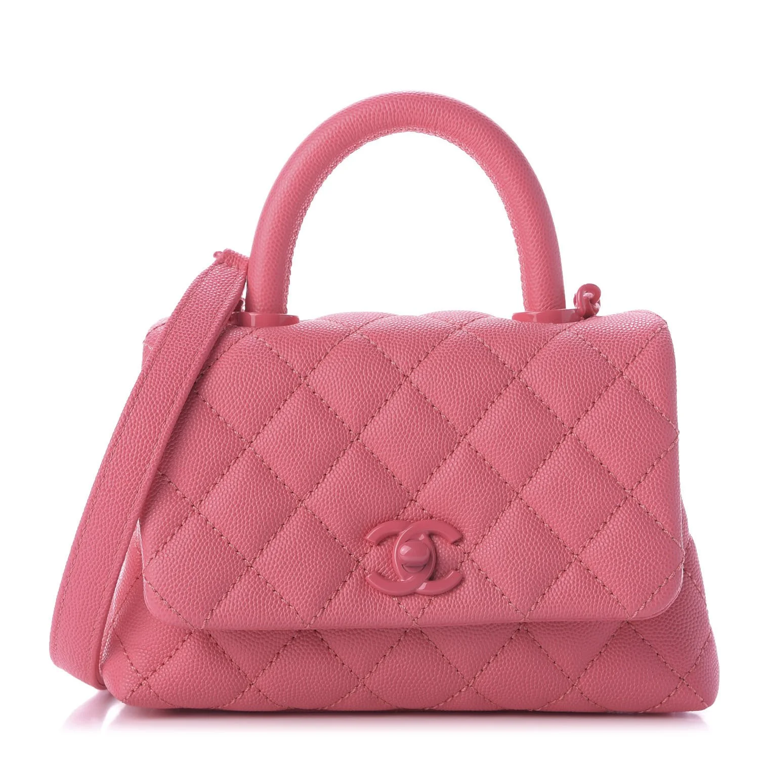 CHANEL Caviar Quilted Incognito Extra Mini Coco Handle Flap Pink AVAILABLE FOR SALE