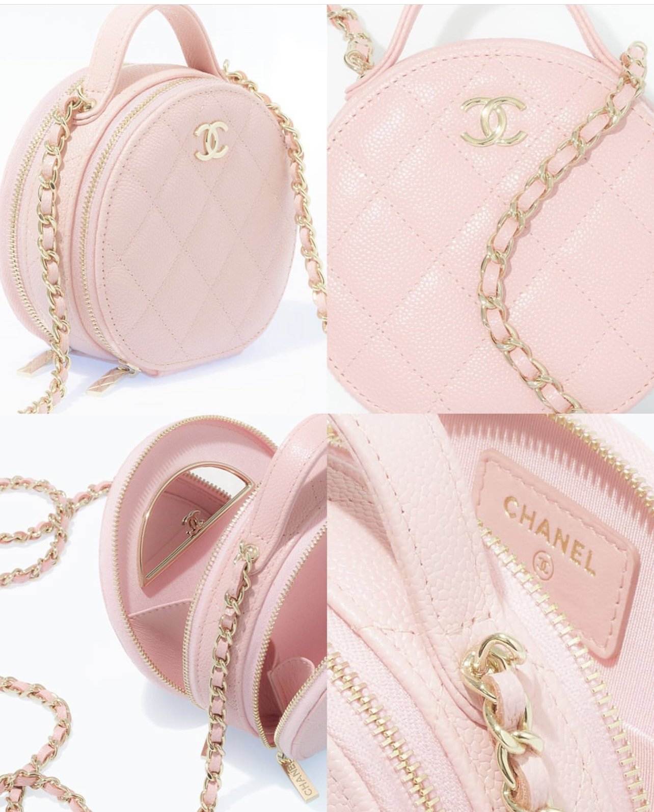 New CHANEL Round Two Compartment Bag with Top Handle