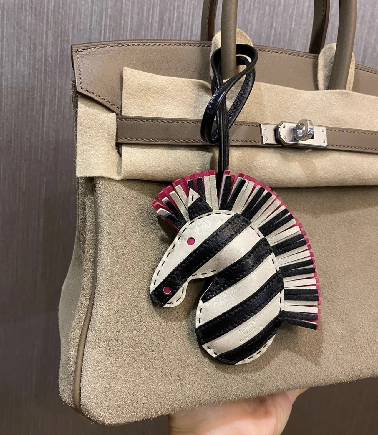 NEW Hermes Geegee Savannah Zebra Bag Charm