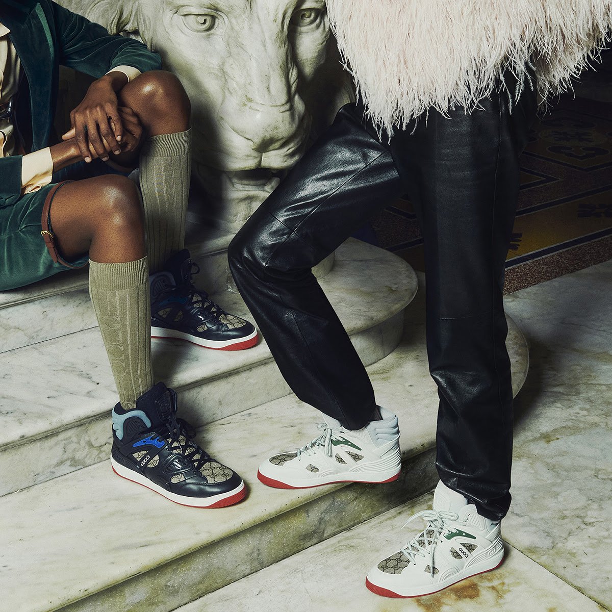 NEW Gucci Monogram Basket Sneakers