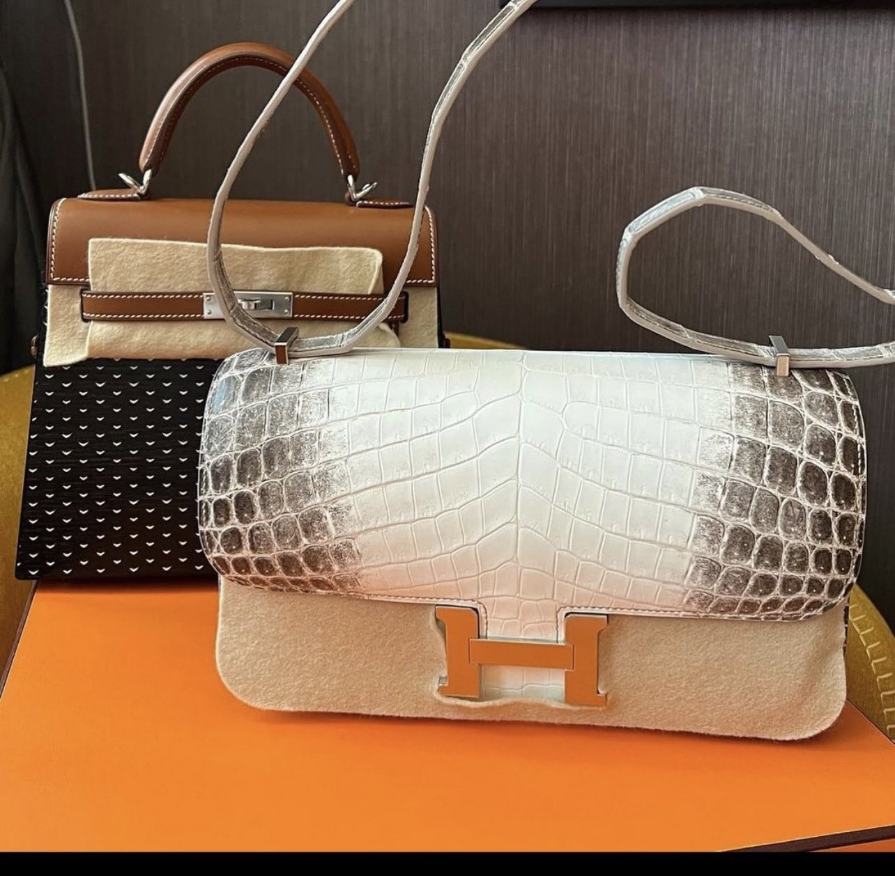 Limited Edition Hermes Kelly Wood &amp; Hermes Constance Elan Himalaya