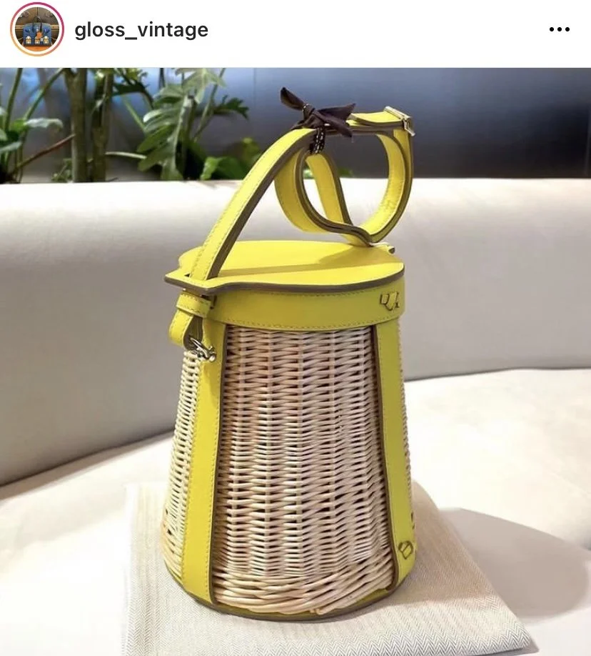 Limited Edition Hermes Sac Farming Picnic Wicker Bag