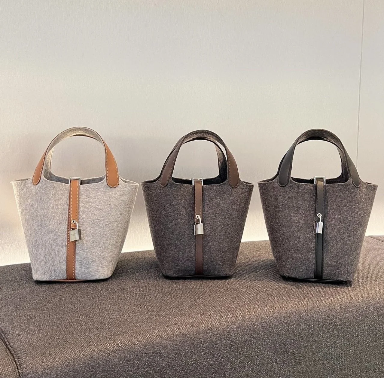 New Hermes Picotin 18 Wool Felt Bags