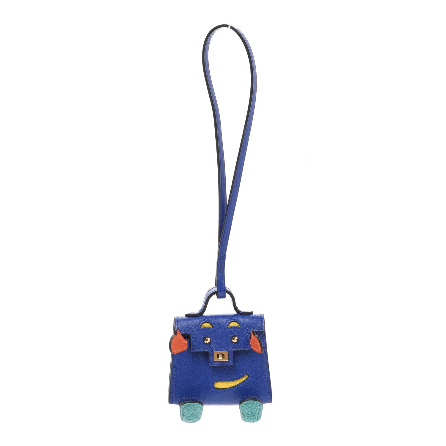 HERMES Tadelakt Chevre Mysore Kelly Quelle Idole Bag Charm For Sale