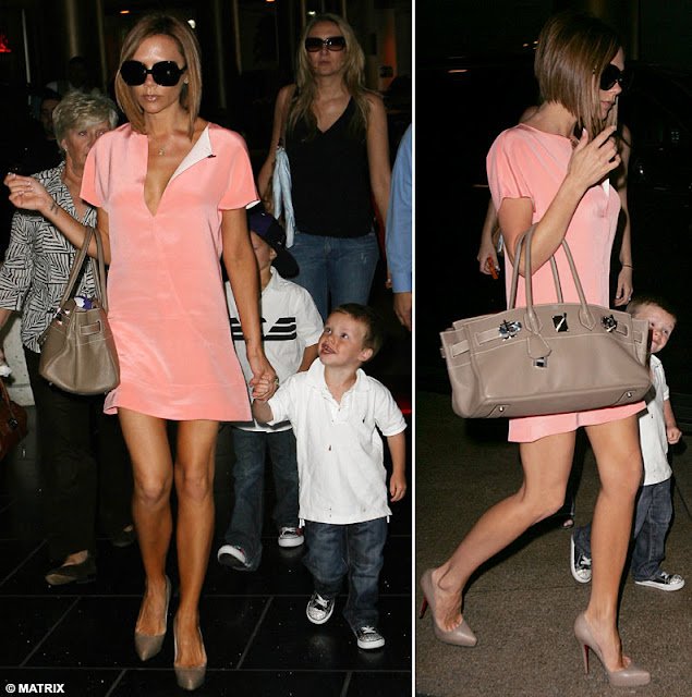 Victoria Beckham with her Hermes JPG Shoulder Birkin