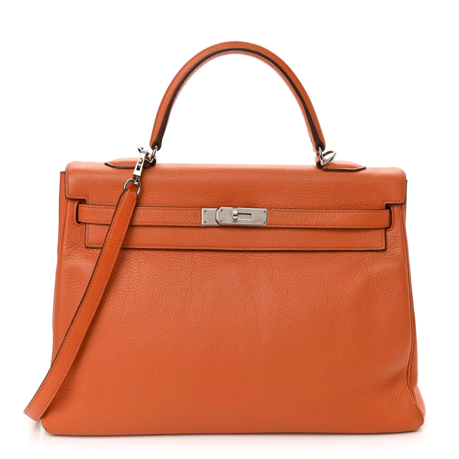 HERMES Togo Kelly Retourne 35 Orange For Sale
